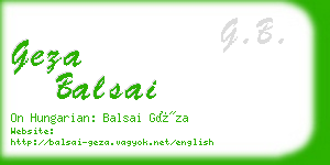 geza balsai business card